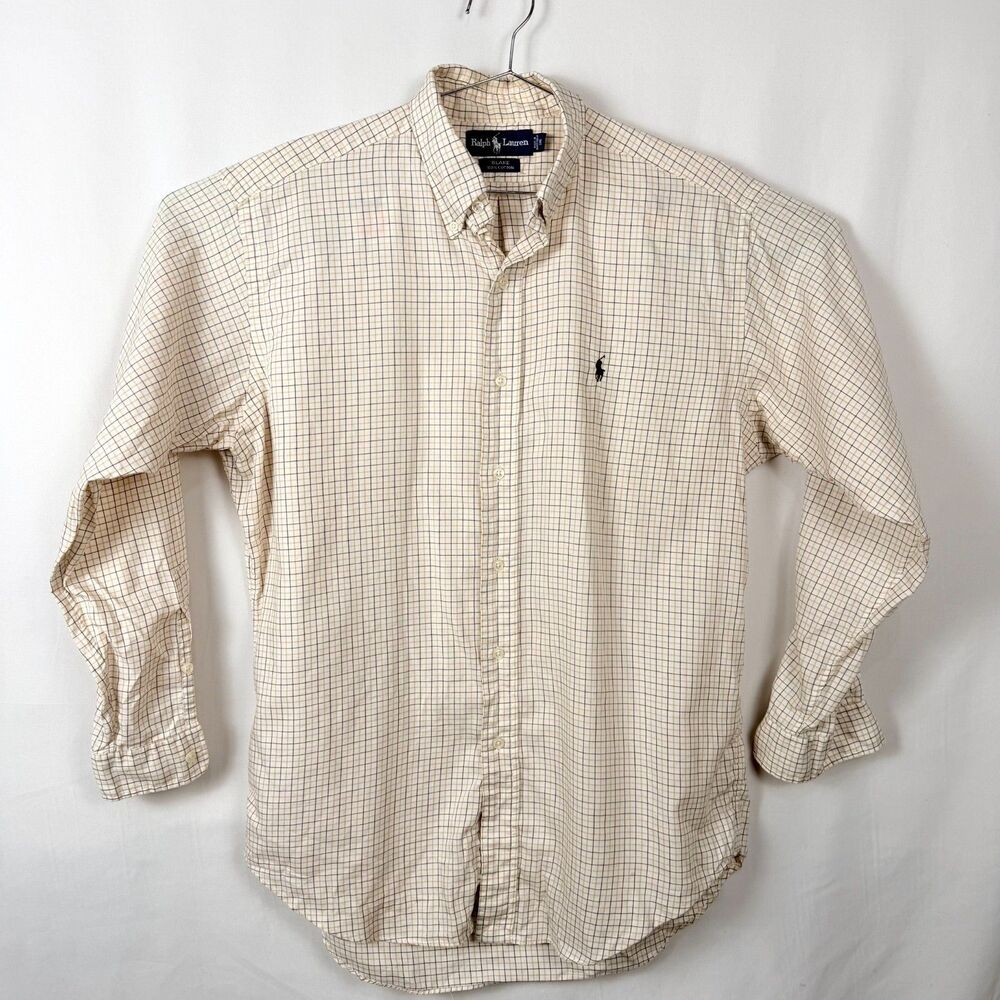 Polo Ralph Lauren Blake M Pony Plaid Pattern Casual Button Down Beige/Brown